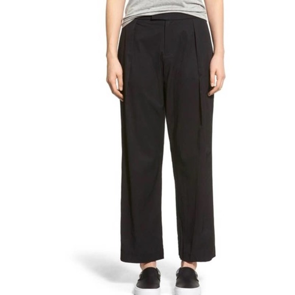 James Perse Pants - James Perse High Waist Pleat Front Black Pants